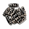 Tibetan Style dZi Beads Strands, Natural Dyed Agate Beads, Rice, Black, Nectar Bottle Pattern, 28.5~30x10mm, Hole: 2~2.5mm