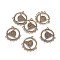 Tibetan Style Alloy Chandelier Components Links, Flat Round, Nickel Free, Antique Bronze, 30x28x2mm, Hole: 1.6mm