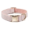 Adjustable Polyester Pet Collars, with Metal Buckle Cat Dog Choker Necklace, Pink, 390~600x25mm