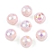 Opaque Acrylic Beads, Faceted, Dyed, AB Color, Round, Pink, 12x11.5mm, Hole: 1.8mm, about 560pcs/500g