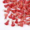 Polyeter Tassel Pendants, with Metallic Cord and Iron Jump Rings, Golden, Crimson, 10~15x5~8mm, Hole: 3.5mm