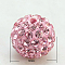 Polymer Clay Rhinestone Beads, Grade A, Round, PP15, Light Rose, 12mm, Hole: 2mm, PP15(2.1~2.2mm)