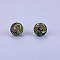 Printed Round Silicone Focal Beads, Olive Drab, 15x15mm, Hole: 2mm