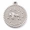 304 Stainless Steel Pendants, Flat Round with Constellation, Taurus, 29x26x3mm, Hole: 2mm