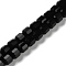 Opaque Glass Beads Strands, Faceted Barrel, Black, 6.5~7x6mm, Hole: 1mm, about 78pcs/strand, 20.28~21.65 inch(51.5~55cm)