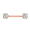 Titanium Steel Micro Pave Cubic Zirconia Nipple Rings, Nipple Piercing Pin, Square, Clear, 16mm, Pin: 1.6mm, Head: 5mm