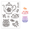 PVC Plastic Stamps, for DIY Scrapbooking, Photo Album Decorative, Cards Making, Stamp Sheets, Teapot Pattern, 16x11x0.3cm