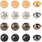 Alloy Shank Buttons, 1-Hole, Dome/Half Round, Mixed Color, 20x10mm, Hole: 1.5mm, 40pcs/box