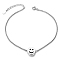 SHEGRACE Lovely 925 Sterling Silver Anklet, with Smiling Face, Platinum, 210mm