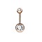 304 Stainless Steel Clear Cubic Zirconia 15 Gauge Round Belly Button Rings, Piercing Navel Rings, Curved Barbell Body Jewelry for Women, Rose Gold, 10mm, Pin: 1.6mm