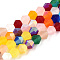 Imitate Austrian Crystal Bicone Frosted Glass Beads Strands, Grade AA, Faceted, Colorful, 3.5~3.8x3mm, Hole: 0.8mm, about 113~115pcs/strand, 36~36.5cm