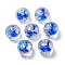 UV Plating Rainbow Iridescent Acrylic Beads, Two Tone Bead in Bead, Fruit, Blue, 16x15.5x16.5mm, Hole: 3.5mm