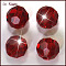 Imitation Austrian Crystal Beads, Grade AAA, K9 Glass, Faceted(32 Facets), Round, Dark Red, 4mm, Hole: 0.7~0.9mm