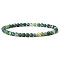 4mm Round Natural Moss Agate Beads Bracelet for Men, European and American Retro Simple Versatile Stretch Bracelets, 7-1/2 inch(19cm)