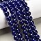 Natural & Dyed Malaysia Jade Bead Strands, Round, Midnight Blue, 10mm, Hole: 1.0mm, about 38pcs/strand, 15 inch