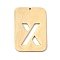 Ion Plating(IP) 304 Stainless Steel Pendants, Rectangle with Alphabet, Hollow, Letter.X, 32x22x1mm, Hole: 1.5mm