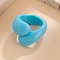 Resin Finger Rings for Women, Dark Turquoise, Inner Diameter: 17mm