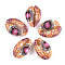 Printed Cowrie Shell Beads, No Hole/Undrilled, Colorful, 20~25x13~17x7~8mm