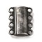 304 Stainless Steel Multi-Strands Magnetic Slide Clasps, 4-Strand, 8-Hole, Rectangle, Gunmetal, 22x18.5x6mm, Hole: 2.5mm