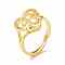 Real 18K Gold Plated Brass Alphabet Adjustable Rings, Heart with Initial Promise Ring for Women, Cadmium Free & Lead Free, Letter.B, US Size 5 1/4(15.9mm)