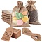 CRASPIRE 25Pcs Burlap Packing Pouches Drawstring Bag, with Organza Visual Window, for Valentine Birthday Wedding Party Candy Wrapping, with 1 Bag Kraft Paper Cord Display Cards, Tan, 23.2x16.2x0.2cm