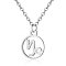 Non-Tarnish 201 Stainless Steel Pendants Necklaces, Flat Round with Constellations, Capricorn, 16.3 inch(40cm)x1mm