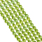 ARRICRAF Cat Eye Beads, Round, Yellow Green, 8mm, Hole: 1mm, about 15.5 inch/strand, about 49pcs/strand, 3strands/Box