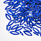 Ornament Accessories, PVC Plastic Paillette/Sequins Links, Horse Eye, Blue, 9~10x3.5~4x0.4mm, Hole: 4x1.5mm, about 1500pcs/25g