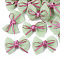 Handmade Woven Costume Accessories, Bowknot & Hair Bows, Light Green, 35~40x44.5~48x12~14mm