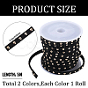 2 Rolls 2 Colors Faux Suede Cord with Aluminum Rivets OCOR-CY0001-03G-2