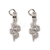 Brass Micro Pave Cubic Zirconia Pendants KK-E068-VB311-2