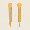 Flat Round 304 Stainless Steel Tassel Stud Earrings JH8202-1-1