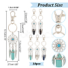 10Pcs Woven Net/Web with Feather Alloy Pendant Decorations HJEW-NB0001-83-2