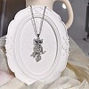 Vintage Alloy Crystal Rhinestone Owl Pendant Necklaces WU5085-7