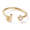 Brass Micro Pave Clear Cubic Zirconia Cuff Rings RJEW-Z005-J-G-1