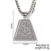 Brass Full Clear Cubic Zirconia Dollar Sign Trapezoid Pendant Box Chain Necklaces IF1636-1-2