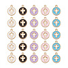 100Pcs 5 Colors Light Gold Plated Alloy Enamel Pendants ENAM-BY0001-01-2