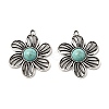 Tibetan Style Alloy & Acrylic Pendants FIND-B058-04AS-01-1