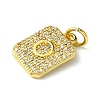 Rack Plating Brass Micro Pave Clear Cubic Zirconia Charms KK-G501-01O-G-2