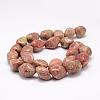 Natural Unakite Beads Strands G-K153-D30-2