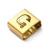 Ion Plating(IP) 304 Stainless Steel Square Slide Charms STAS-L132-20G-G-2