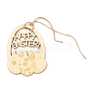 DIY Egg Shape Handmade Hollow Out Graffiti Wood WOOD-G007-03-4
