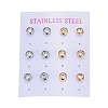 304 Stainless Steel Stud Earrings EJEW-L251-B01-2