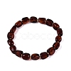 Natural Bloody Amber Nuggets Beaded Stretch Bracelets BJEW-N041-03-1