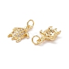 Brass Micro Pave Clear Cubic Zirconia Pendants KK-K266-04G-3