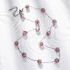 304 Stainless Steel Cat Eye Round Beads Handmade Chain Necklaces for Women NJEW-C073-01P-01-1