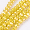 Electroplate Glass Bead Strands X-GLAA-F001-6x4mm-11L-1