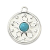 304 Stainless Steel with Dyed Synthetic Turquoise Pendants STAS-G374-05S-19-1