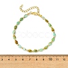 Teardrop Natural Chalcedony & Brass Beaded Bracelets for Women BJEW-JB13960-01-4