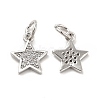 Brass Micro Pave Cubic Zirconia Charms KK-E068-VB247-1